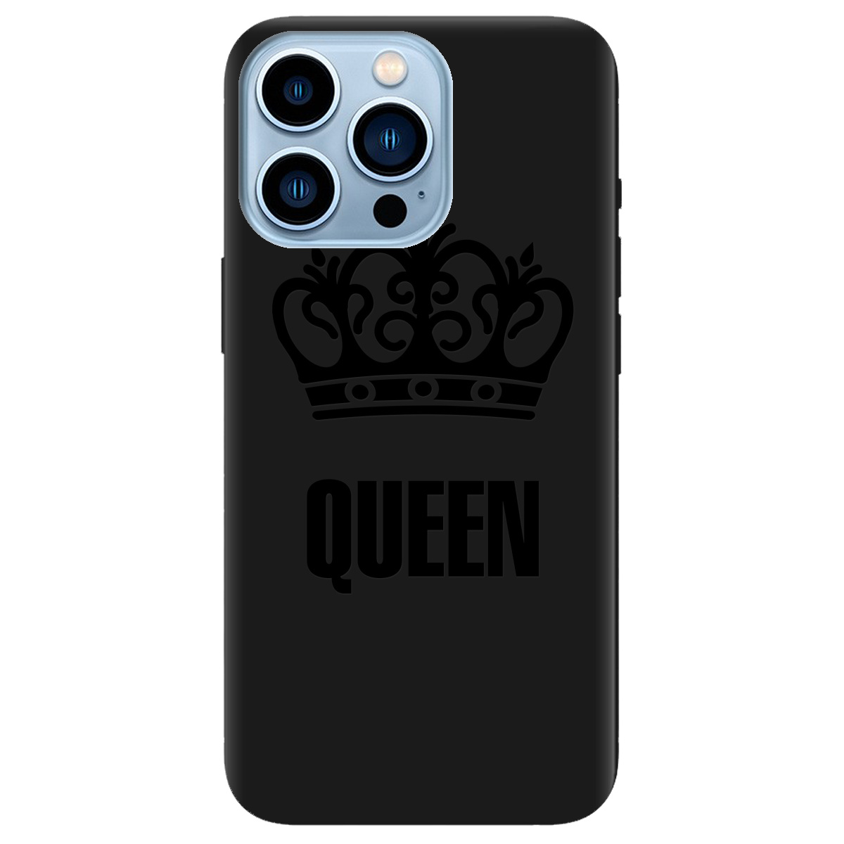 Чехол для Apple iPhone 13 Pro Max черный матовый soft touch Queen - фото 1 - Чехлы для телефонов