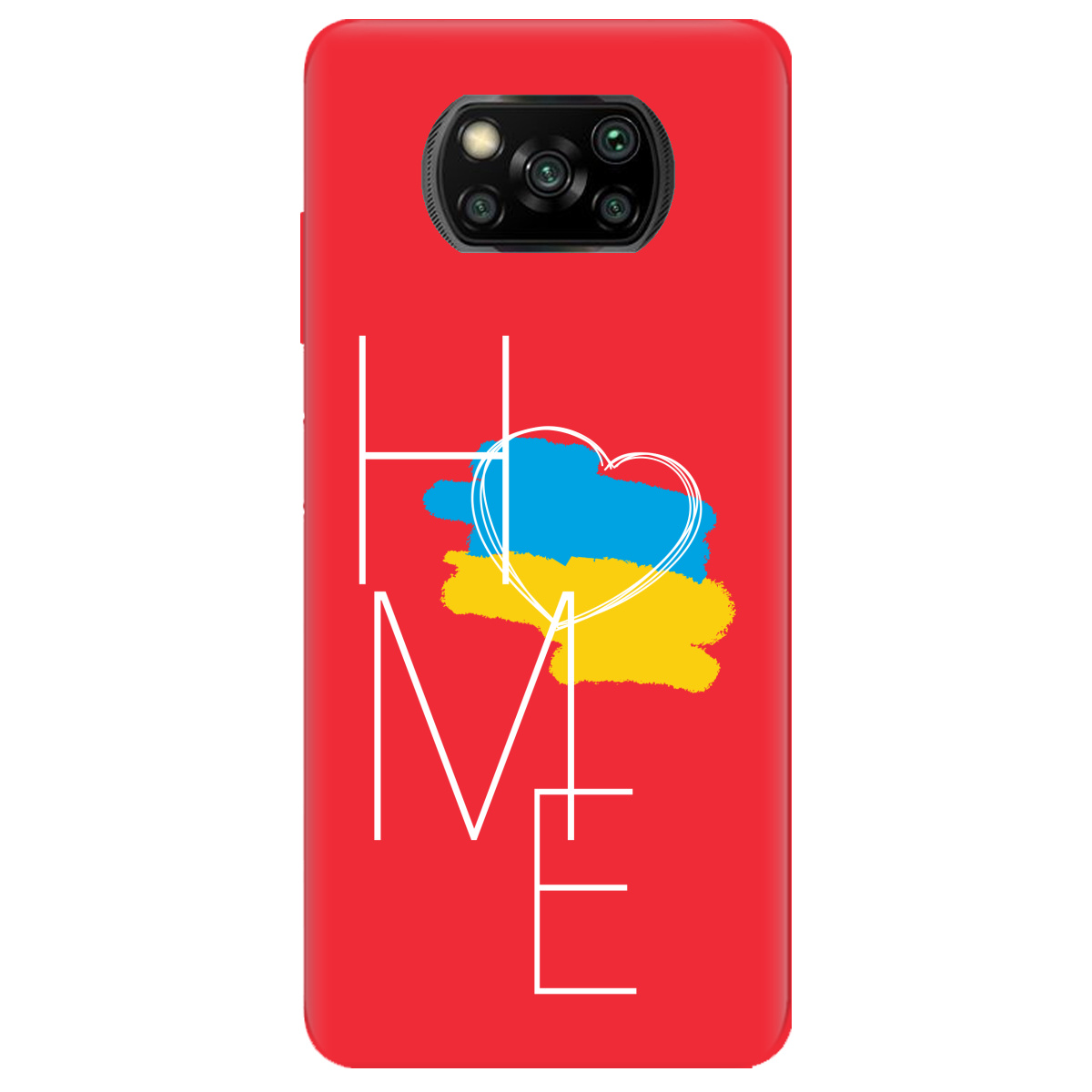 Чохол для Xiaomi Poco X3 яскраво-червоний матовий soft touch Дім - фото 1 - Чохли для телефонів