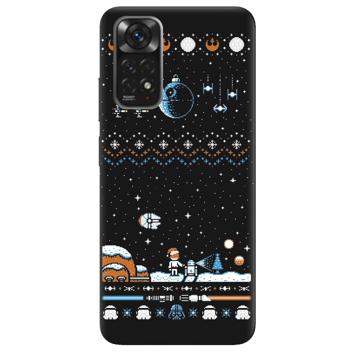 Чехол для Xiaomi Redmi Note 11 черный матовый soft touch Star wars - фото 1 - Чехлы для телефонов