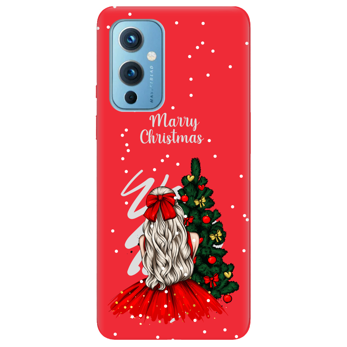 Чохол для OnePlus 9 (азіатська версія) яскраво-червоний матовий soft touch Beautiful christmas - фото 1 Чохол для OnePlus 9 (азіатська версія) яскраво-червоний матовий soft touch Beautiful christmas - фото 1 - Чохли для телефонів
