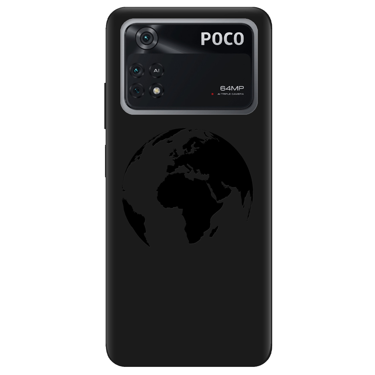 Чохол для Xiaomi Poco M4 Pro 4G чорний матовий soft touch Planet - фото 1 - Чохли для телефонів