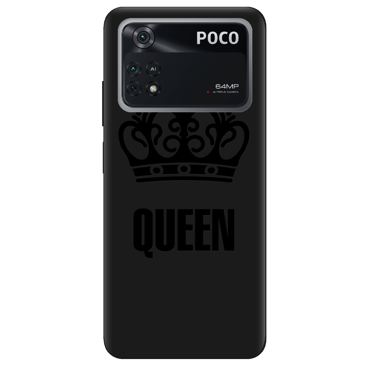 Чохол для Xiaomi Poco M4 Pro 4G чорний матовий soft touch Queen - фото 1 - Чохли для телефонів