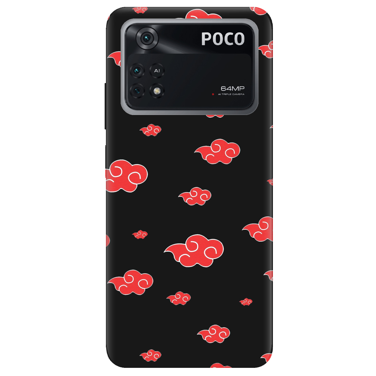 Чохол для Xiaomi Poco M4 Pro 4G чорний матовий soft touch Akatsuki - фото 1 - Чохли для телефонів