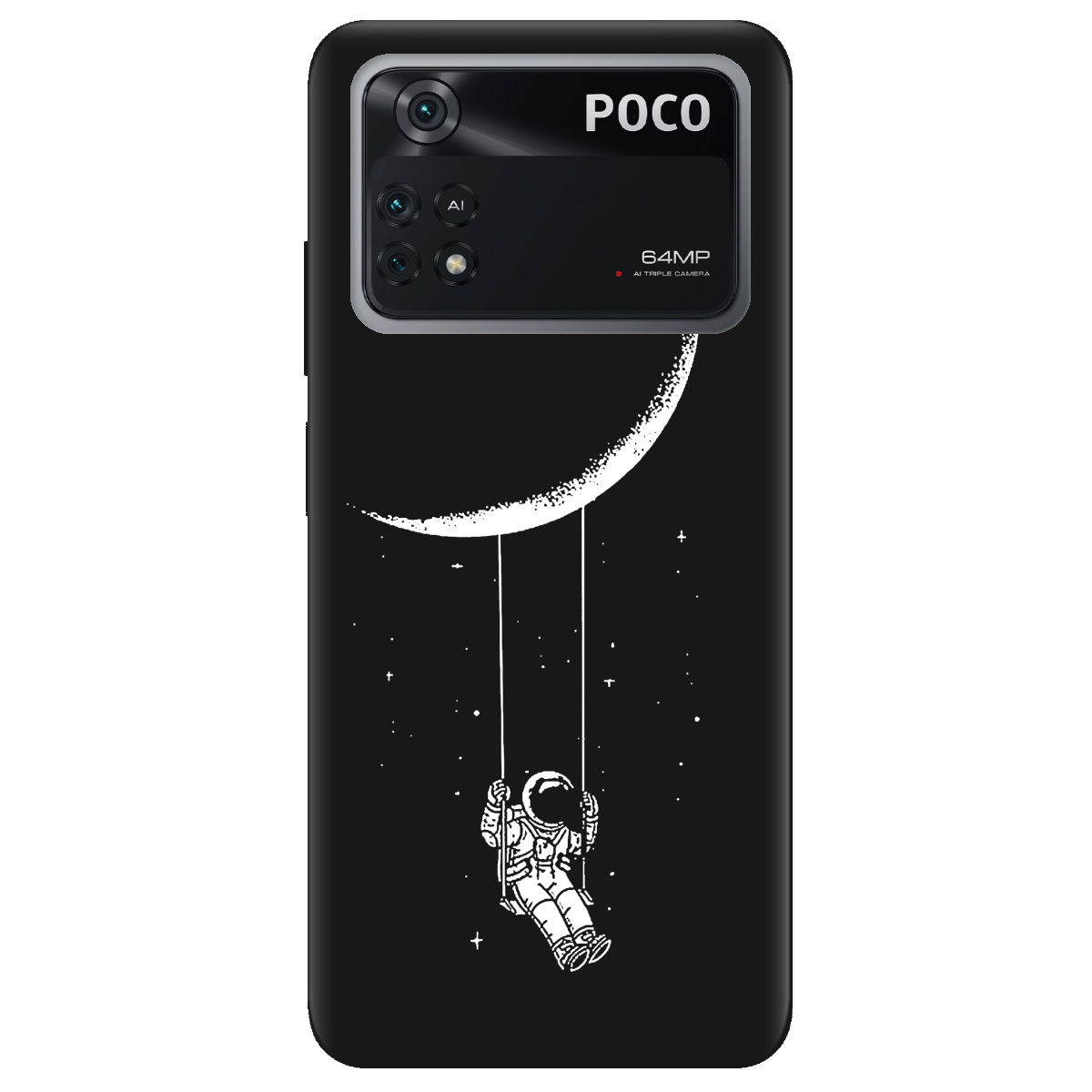Чохол для Xiaomi Poco M4 Pro 4G чорний матовий soft touch Swing - фото 1 - Чохли для телефонів