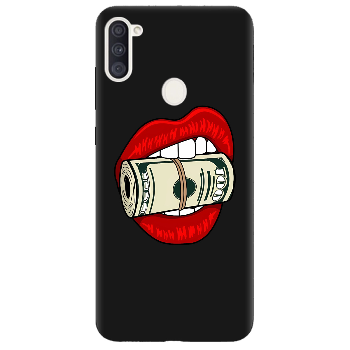 Чехол для Samsung Galaxy A11 черный матовый soft touch Secret - фото 1 - Чехлы для телефонов