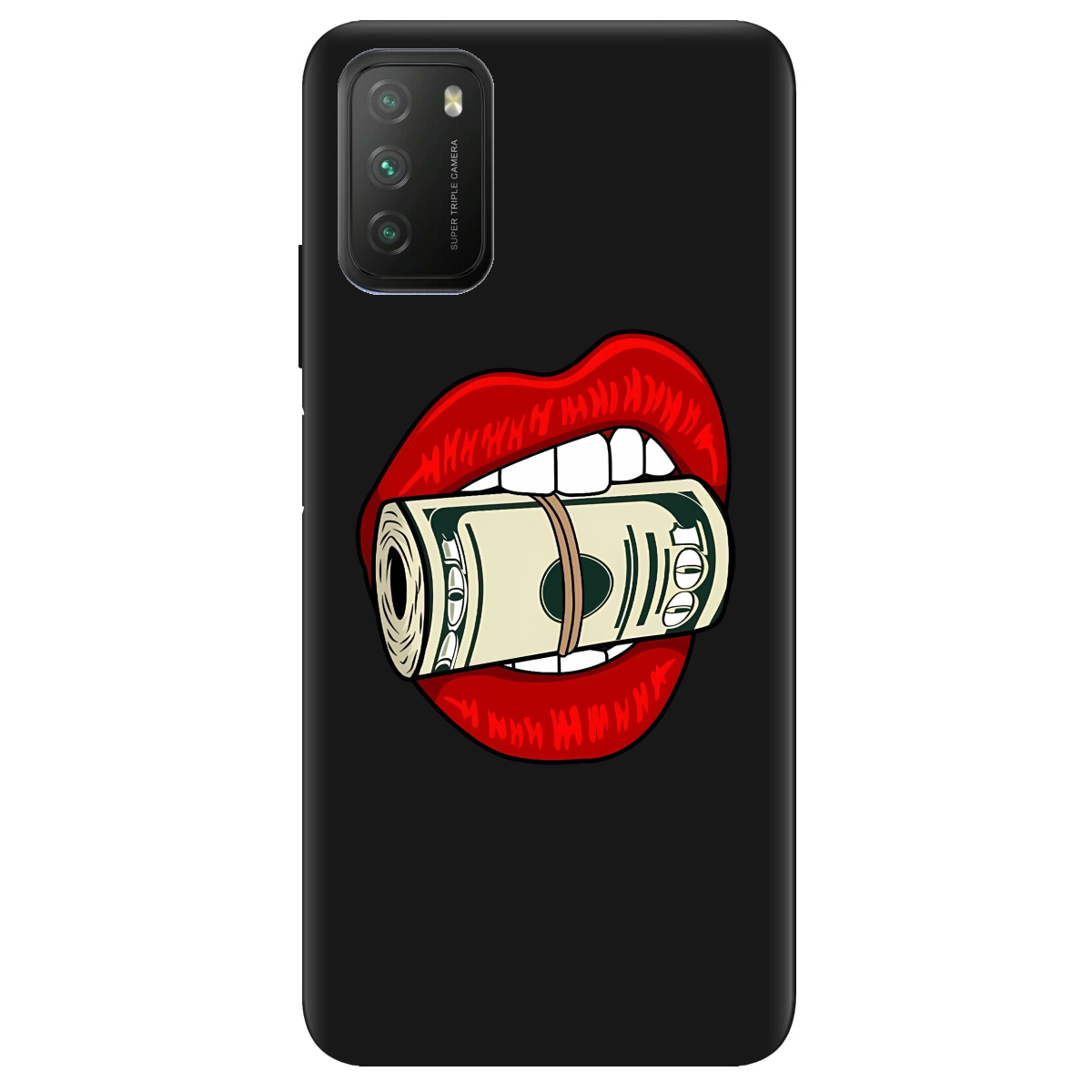 Чехол для Xiaomi Poco M3 черный матовый soft touch Secret - фото 1 - Чехлы для телефонов