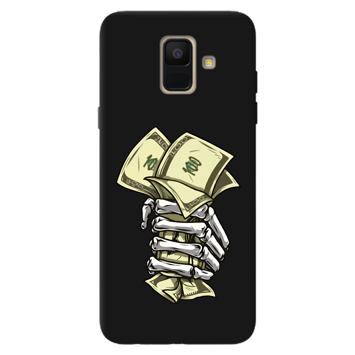 Чехол для Samsung Galaxy A6 2018 черный матовый soft touch Загашник - фото 1 - Чехлы для телефонов