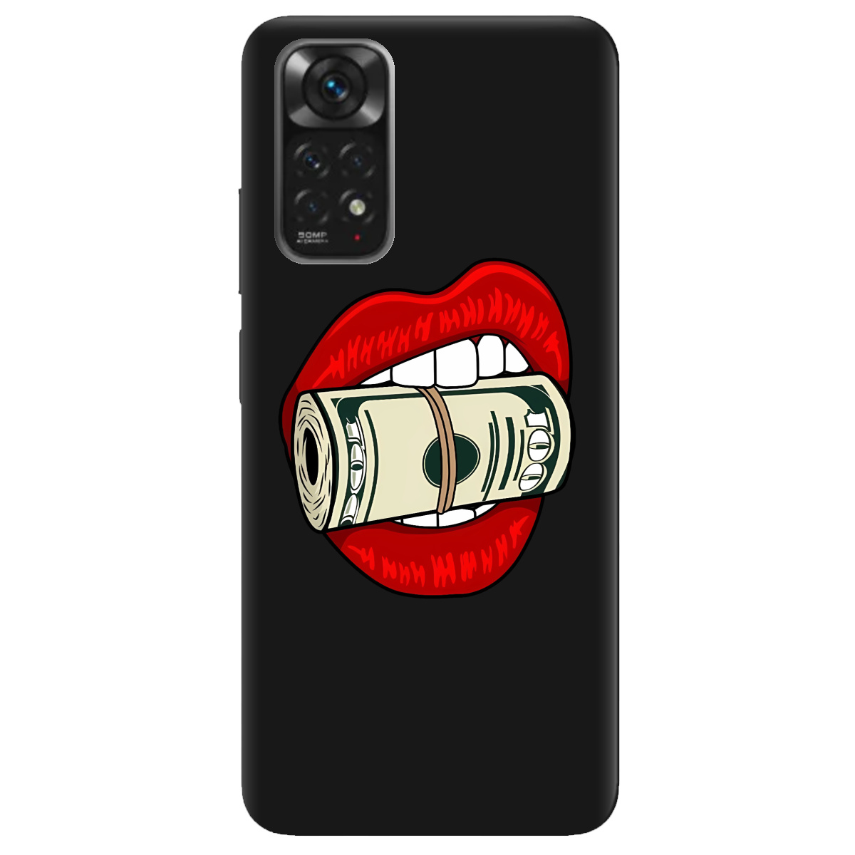 Чехол для Xiaomi Redmi Note 11s черный матовый soft touch Secret - фото 1 - Чехлы для телефонов