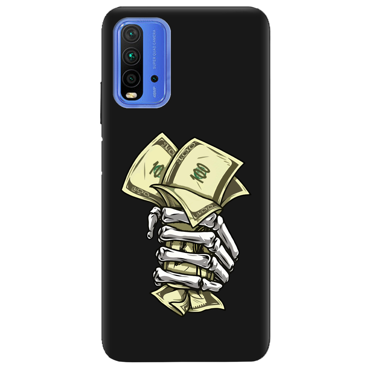 Чохол для Xiaomi Redmi 9T чорний матовий soft touch Загашник - фото 1 - Чохли для телефонів