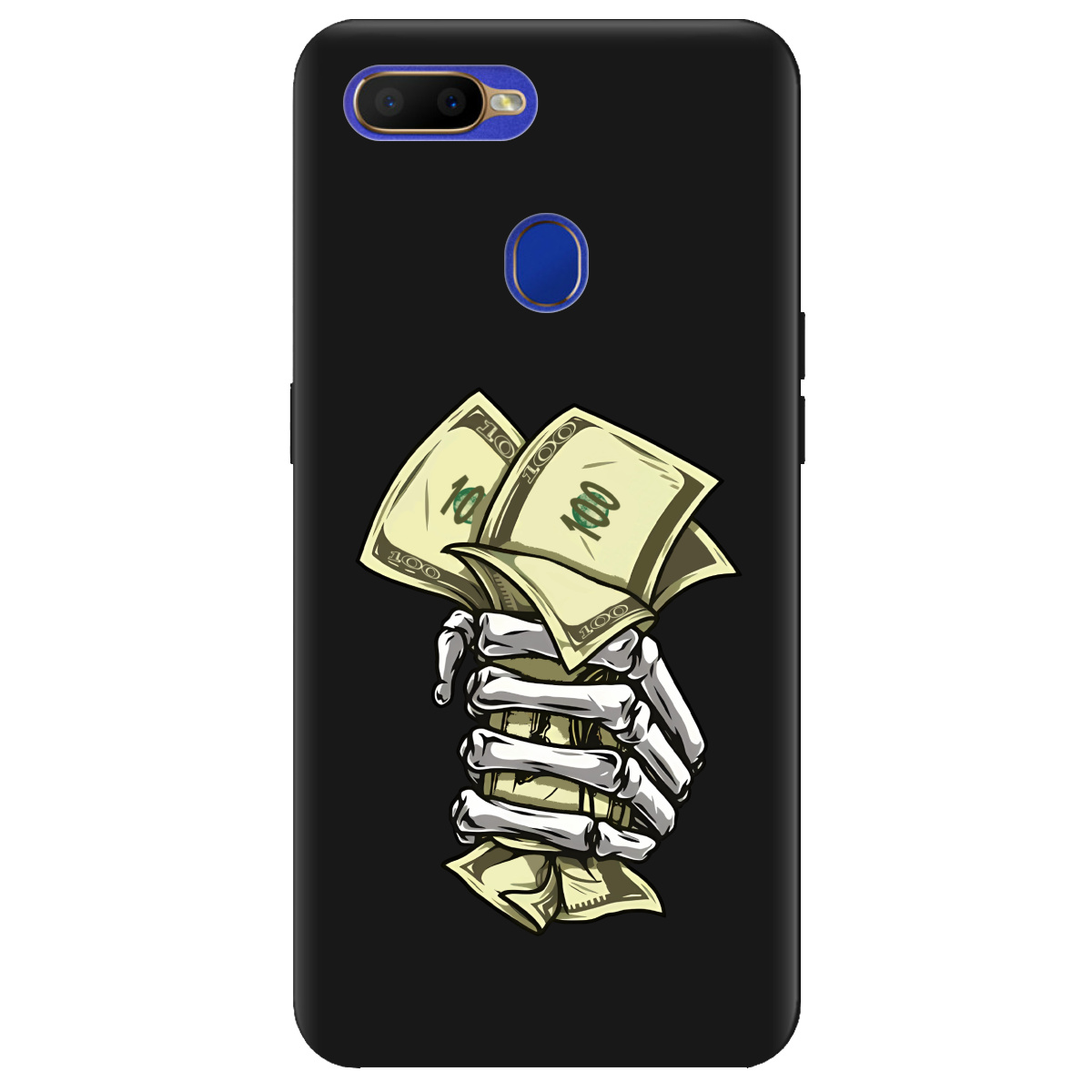 Чехол для Oppo A5s черный матовый soft touch Загашник - фото 1 - Чехлы для телефонов