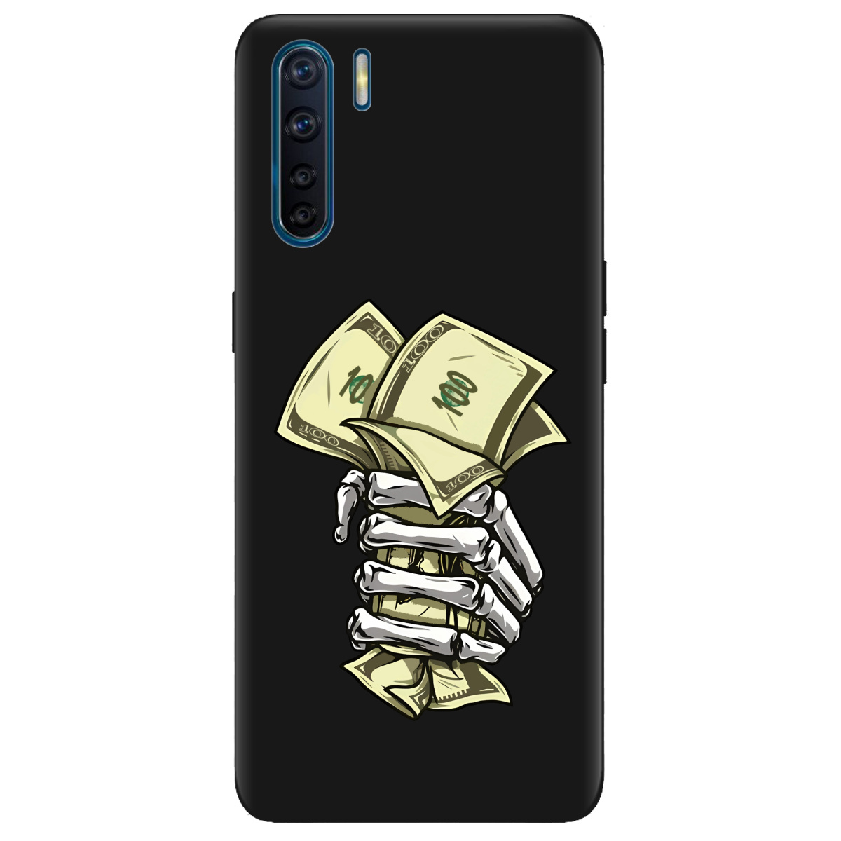 Чехол для Oppo A91 черный матовый soft touch Загашник - фото 1 - Чехлы для телефонов