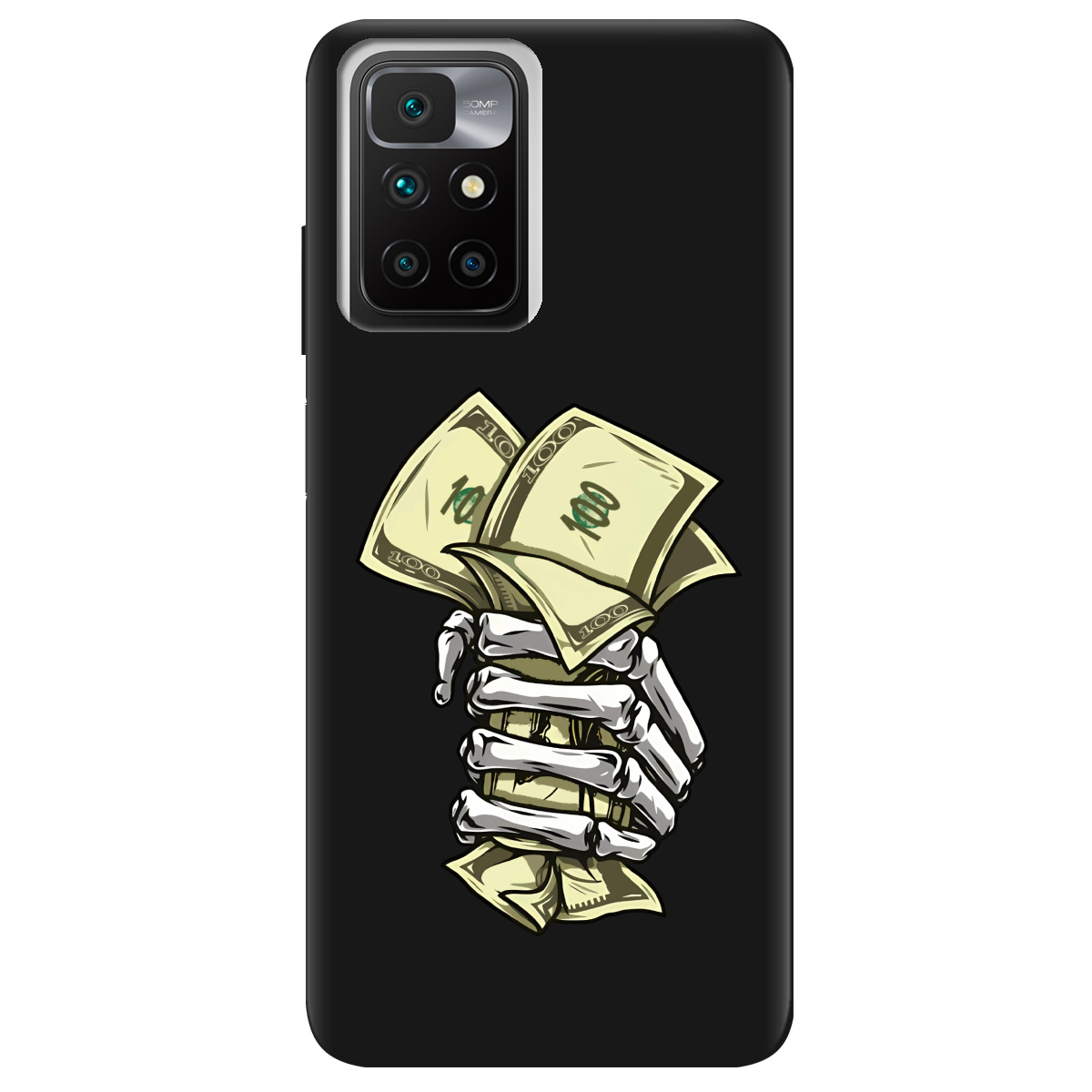 Чехол для Xiaomi Redmi 10 черный матовый soft touch Загашник - фото 1 - Чехлы для телефонов