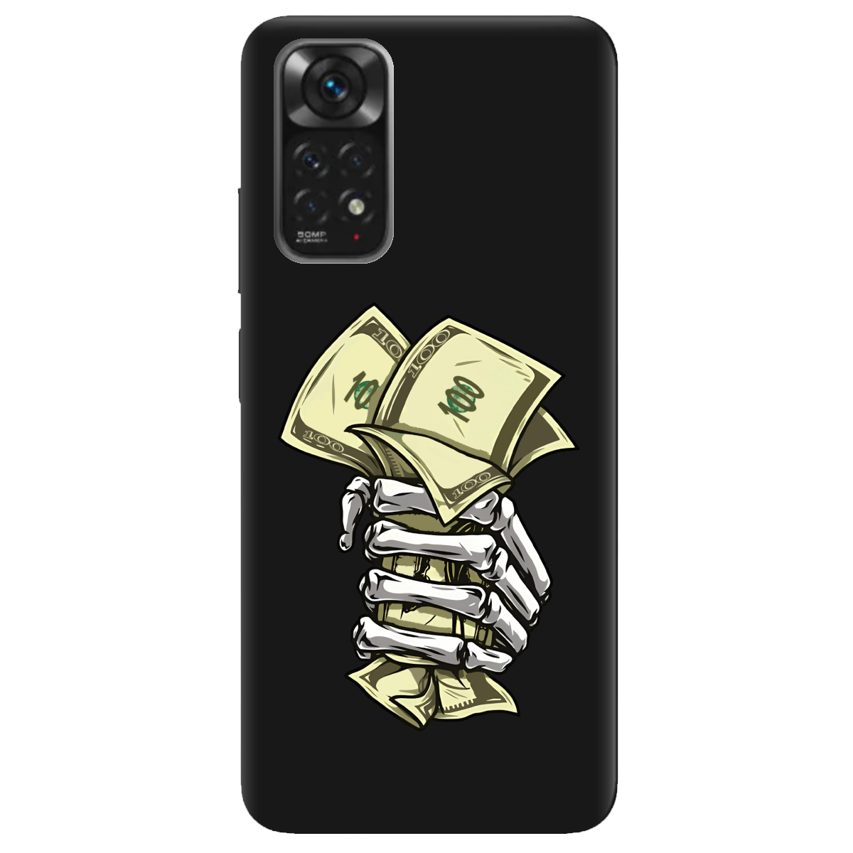 Чохол для Xiaomi Redmi Note 11 чорний матовий soft touch Загашник - фото 1 - Чохли для телефонів