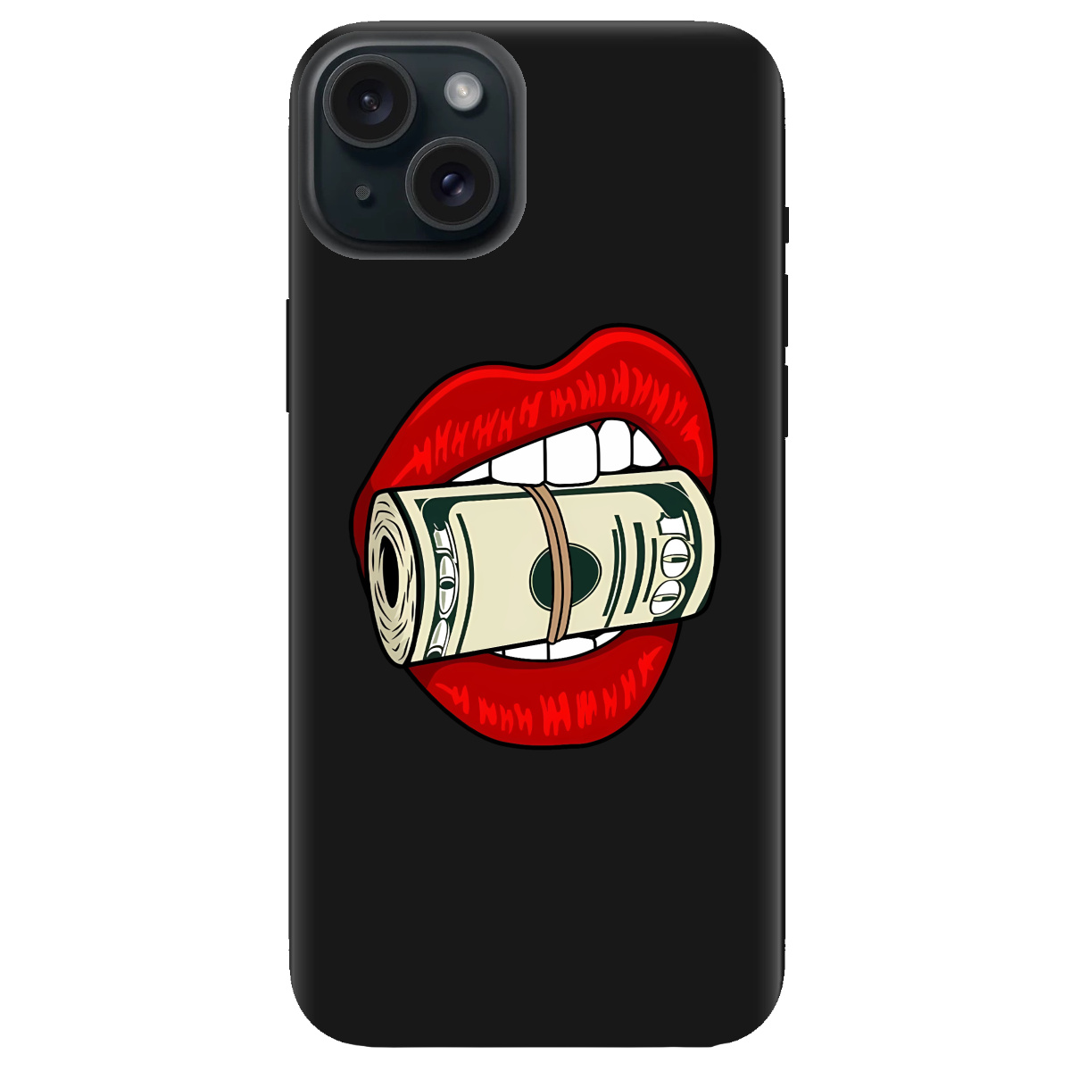 Чохол для Apple iPhone 15 чорний матовий soft touch Secret - фото 1 - Чохли для телефонів