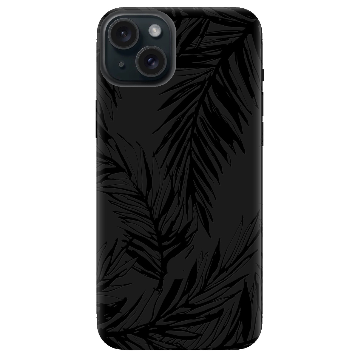 Чехол для Apple iPhone 15 Plus черный матовый soft touch Tropics - фото 1 - Чехлы для телефонов