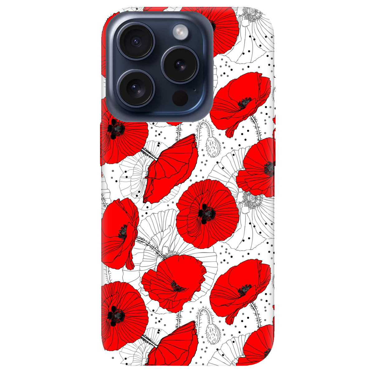 Чохол для Apple iPhone 15 Pro Red flower - фото 1 - Чохли для телефонів