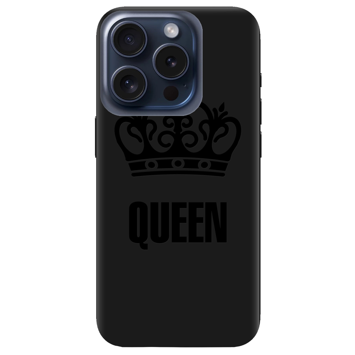 Чохол для Apple iPhone 15 Pro Max чорний матовий soft touch Queen - фото 1 - Чохли для телефонів