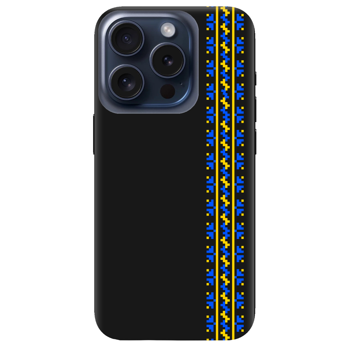 Чехол для Apple iPhone 15 Pro Max черный матовый soft touch Embroidery - фото 1 - Чехлы для телефонов