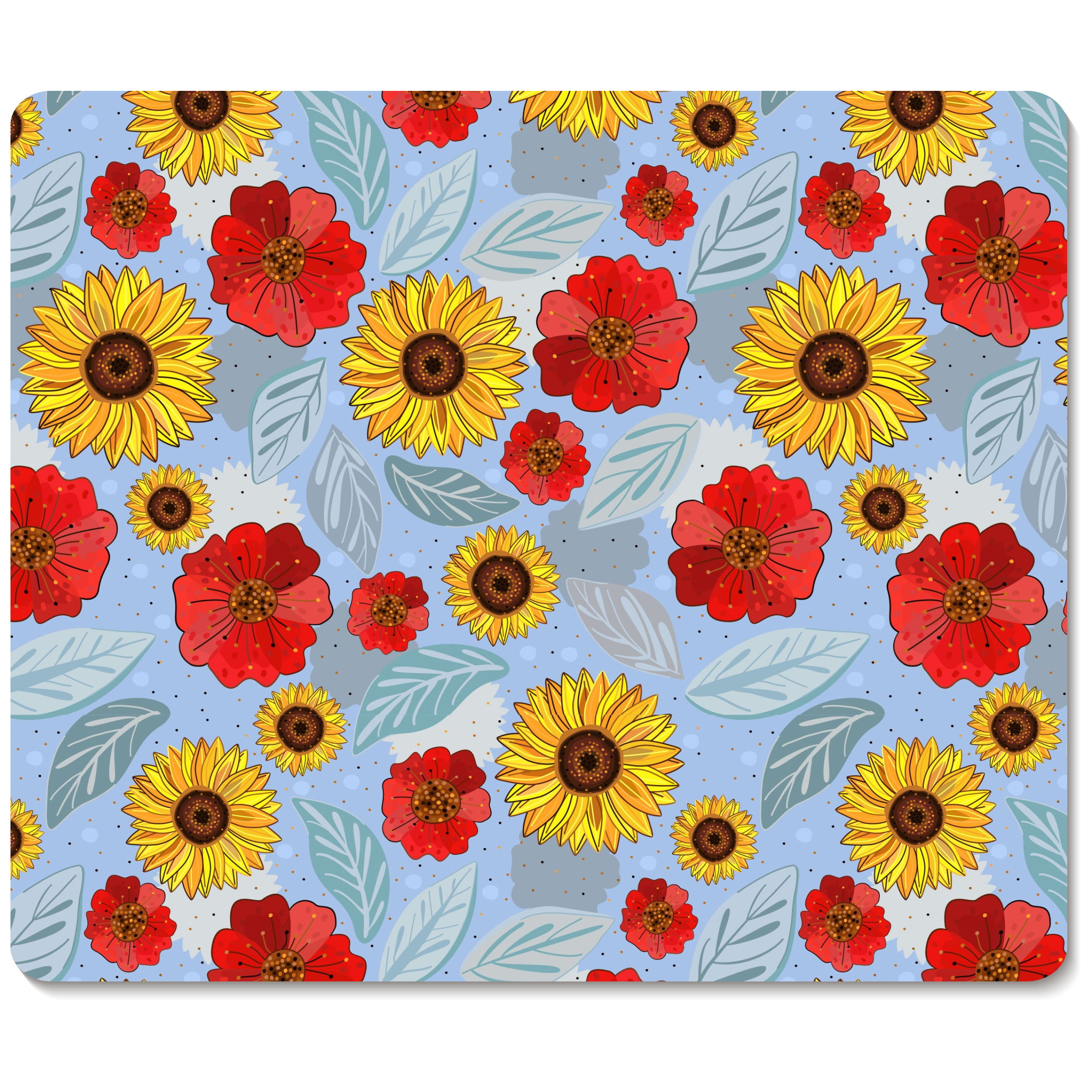 Коврик для мыши прямоугольный (22*18 cм) Соняшники і маки - фото 1 - Коврики для мыши