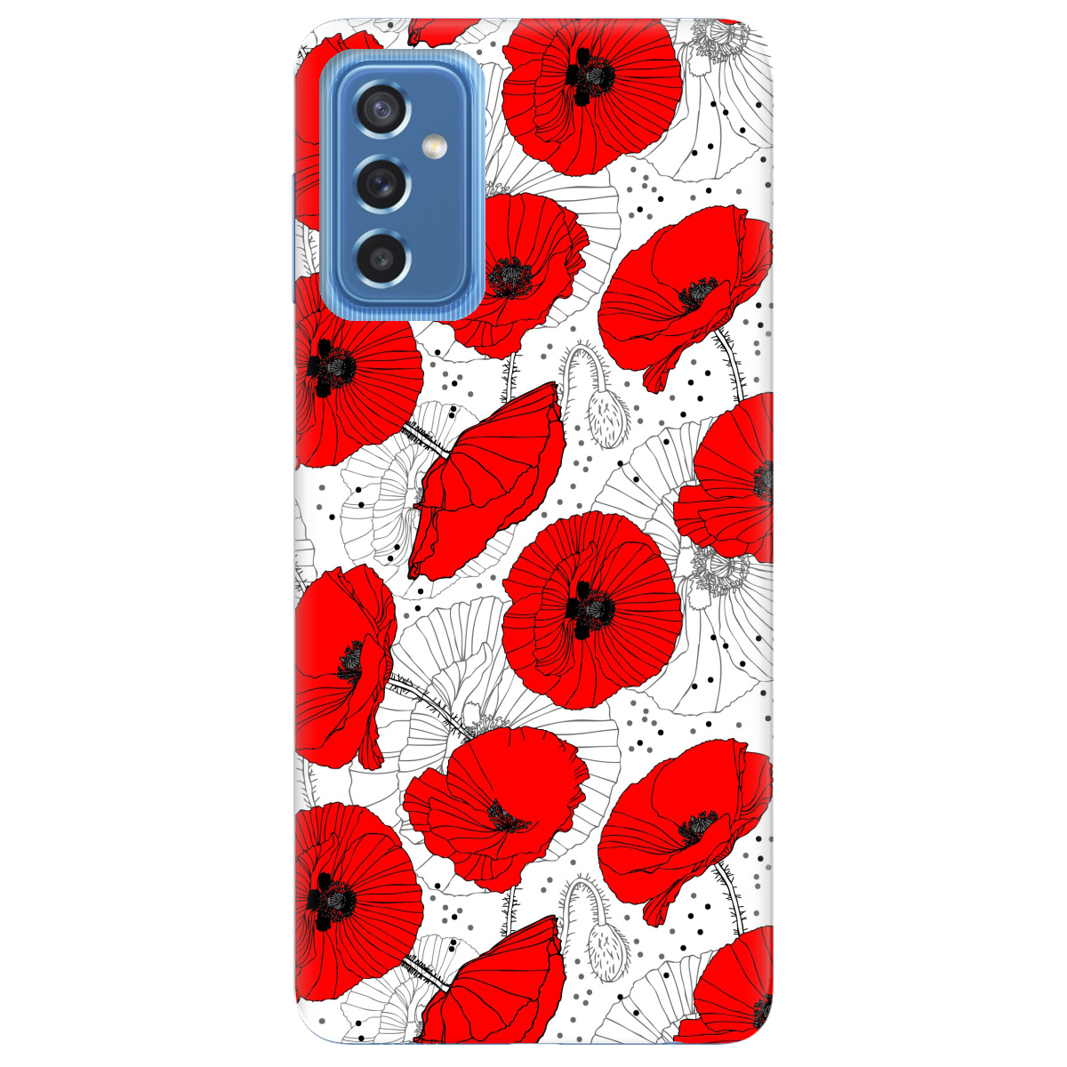 Чохол для Samsung Galaxy M52 Red flower - фото 1 - Чохли для телефонів