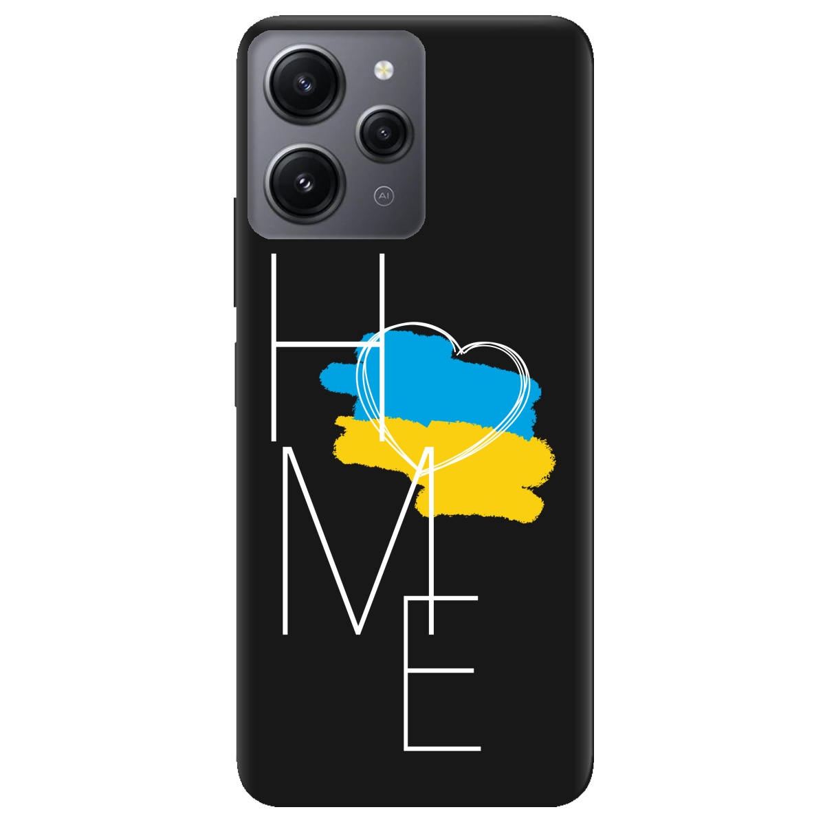 Чохол для Xiaomi Redmi 12 чорний матовий soft touch Дім - фото 1 - Чохли для телефонів