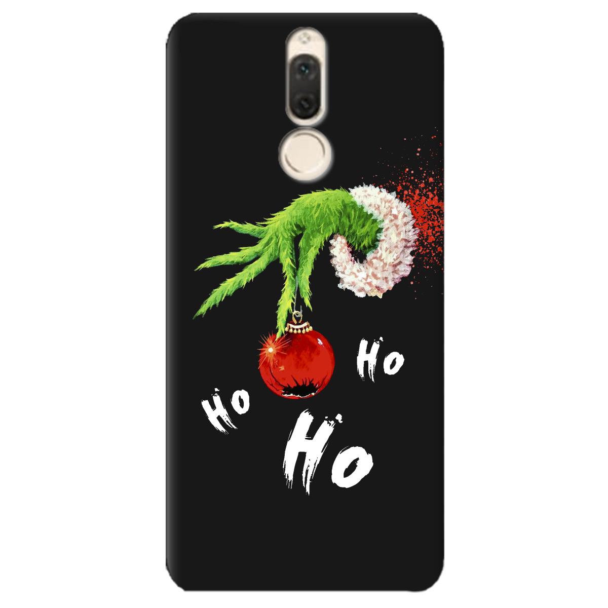 Чохол для Huawei Mate 10 Lite чорний матовий soft touch Grinch HO HO HO - фото 1 - Чохли для телефонів