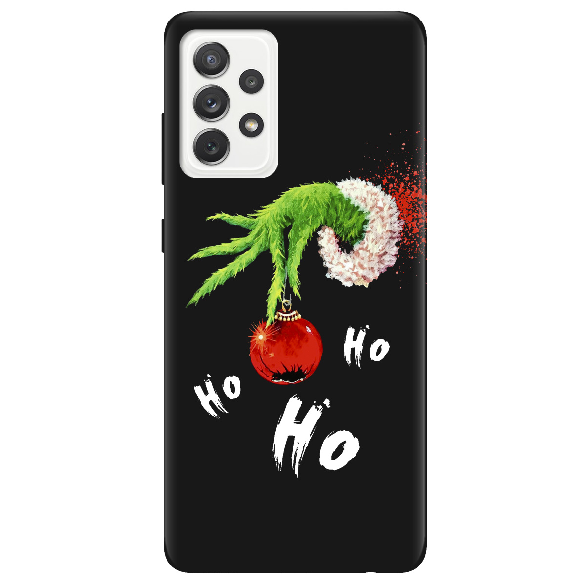 Чехол для Samsung Galaxy A72 черный матовый soft touch Grinch HO HO HO - фото 1 - Чехлы для телефонов