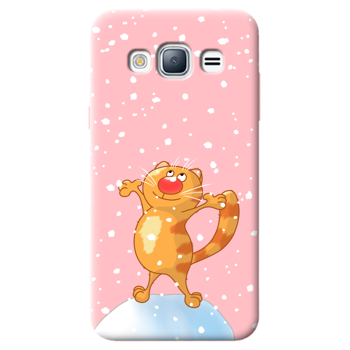 Чехол для Samsung Galaxy J3 2016 нежно-розовый матовый soft touch Be Happy - фото 1 - Чехлы для телефонов