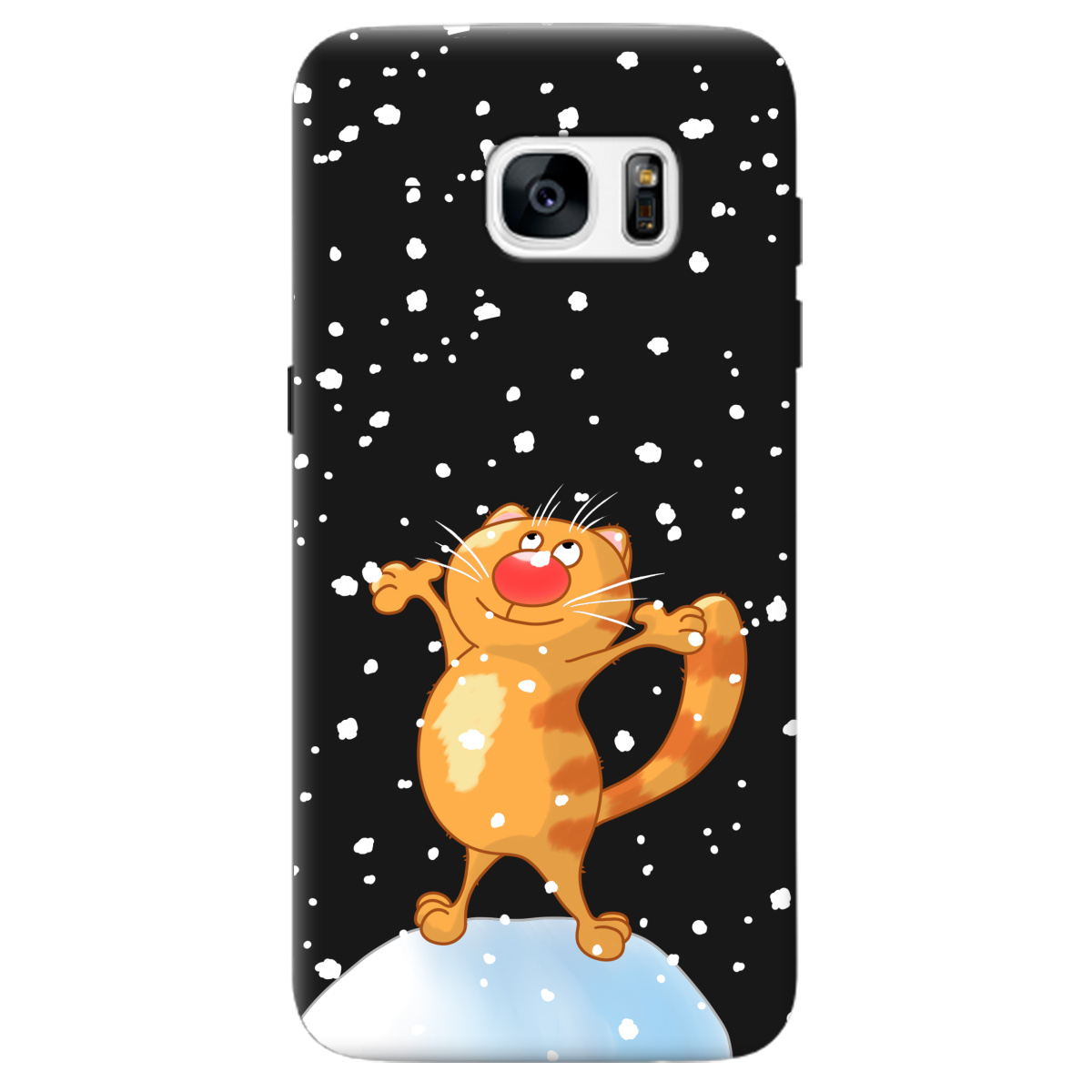 Чохол для Samsung Galaxy S7 Edge чорний матовий soft touch Be Happy - фото 1 - Чохли для телефонів