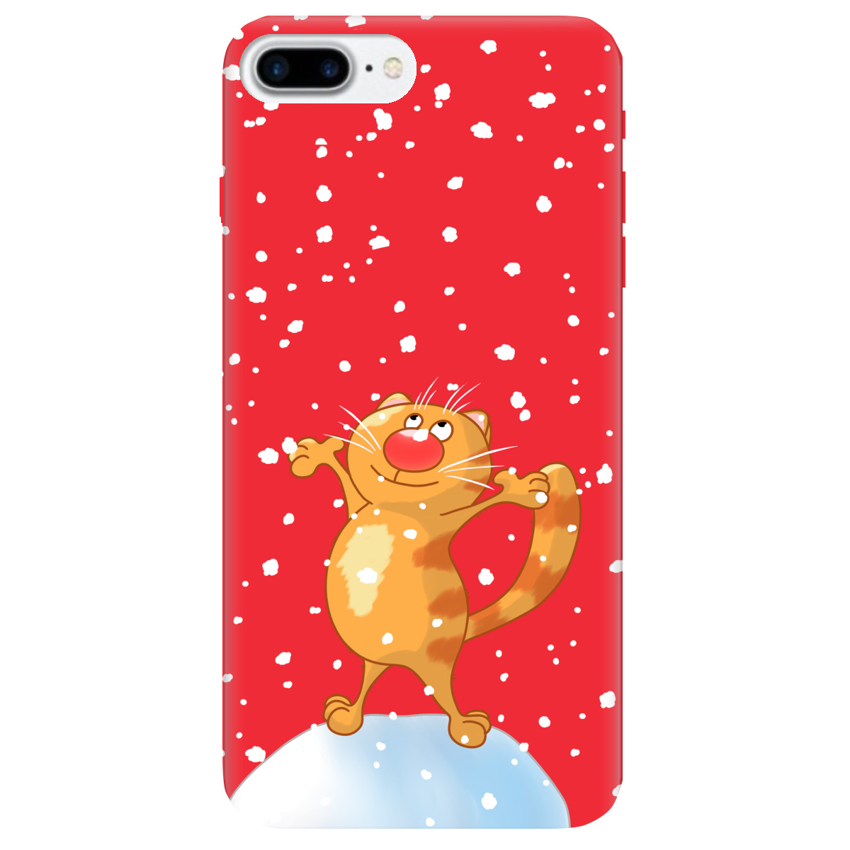 Чохол для Apple iPhone 8 Plus яскраво-червоний матовий soft touch Be Happy - фото 1 - Чохли для телефонів