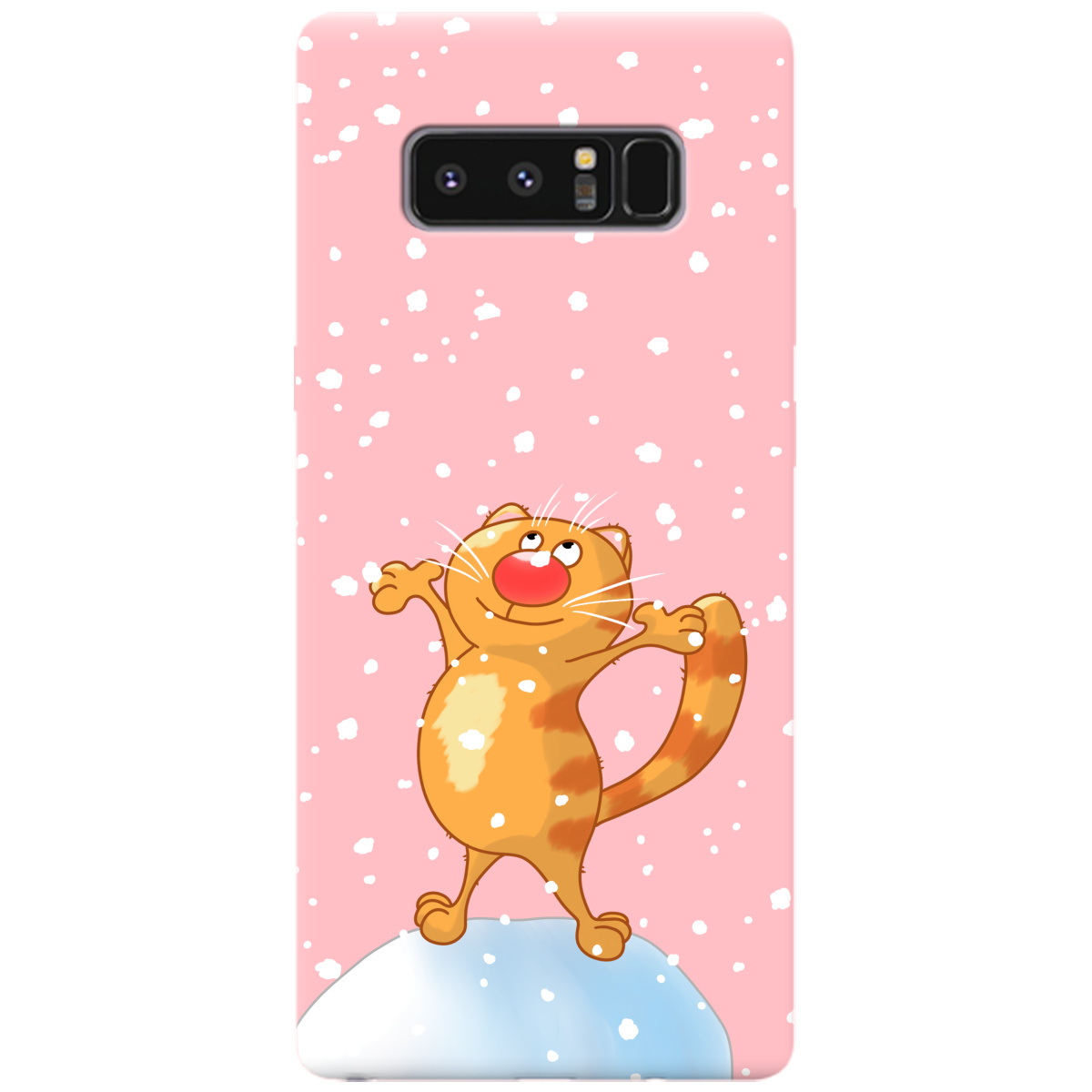 Чехол для Samsung Galaxy Note 8 нежно-розовый матовый soft touch Be Happy - фото 1 - Чехлы для телефонов