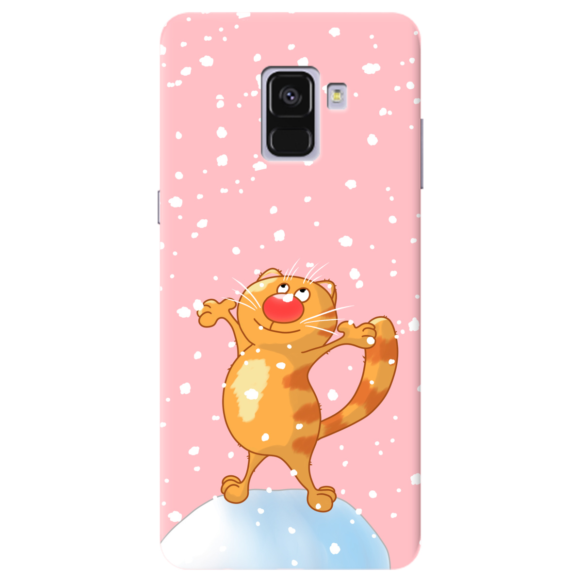 Чохол для Samsung Galaxy A8 2018 ніжно-рожевий матовий soft touch Be Happy - фото 1 - Чохли для телефонів