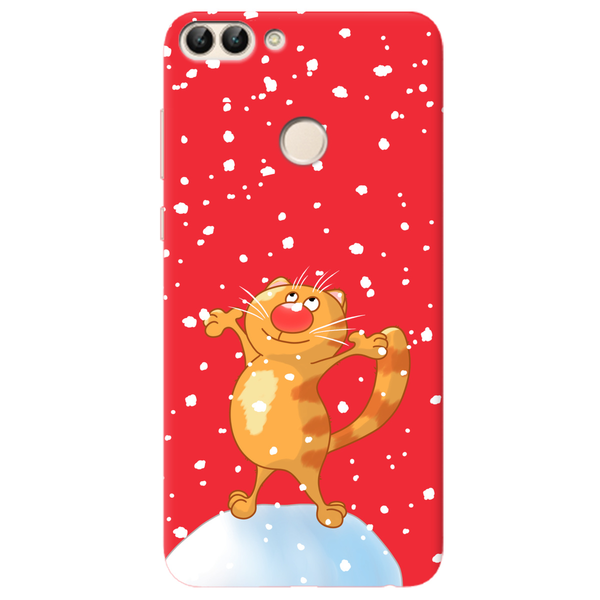 Чохол для Huawei P Smart яскраво-червоний матовий soft touch Be Happy - фото 1 - Чохли для телефонів