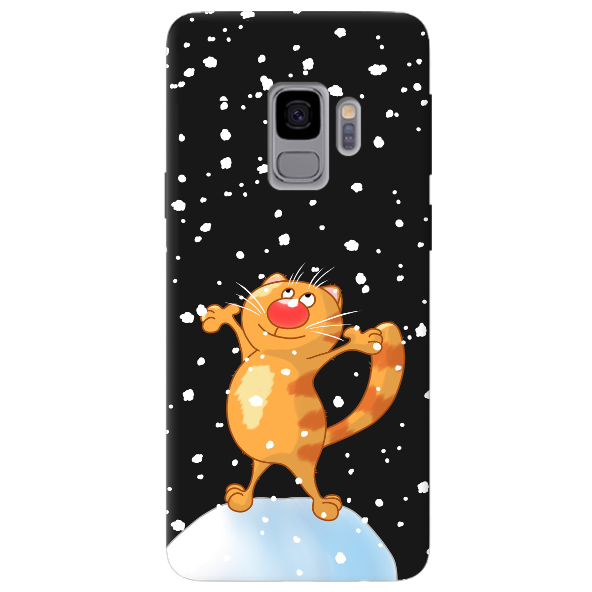 Чехол для Samsung Galaxy S9 черный матовый soft touch Be Happy - фото 1 - Чехлы для телефонов