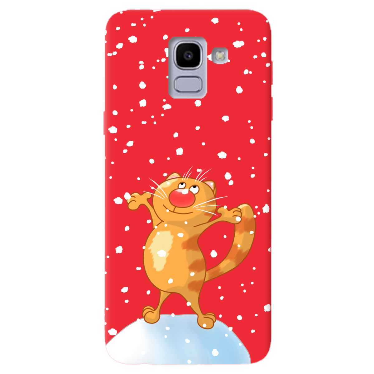 Чехол для Samsung Galaxy J6 2018 ярко-красный матовый soft touch Be Happy - фото 1 Чехол для Samsung Galaxy J6 2018 ярко-красный матовый soft touch Be Happy - фото 1 - Чехлы для телефонов