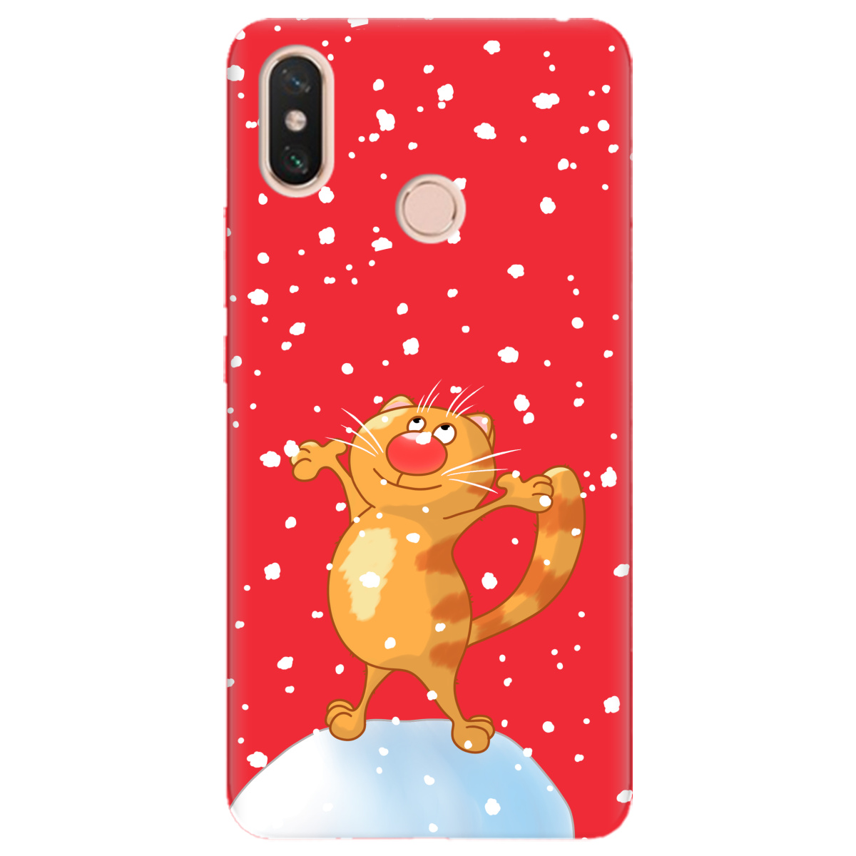 Чехол для Xiaomi Mi Max 3 ярко-красный матовый soft touch Be Happy - фото 1 - Чехлы для телефонов