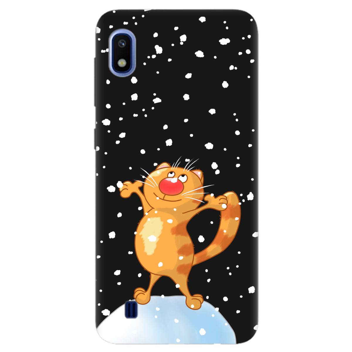 Чехол для Samsung Galaxy A10 черный матовый soft touch Be Happy - фото 1 - Чехлы для телефонов