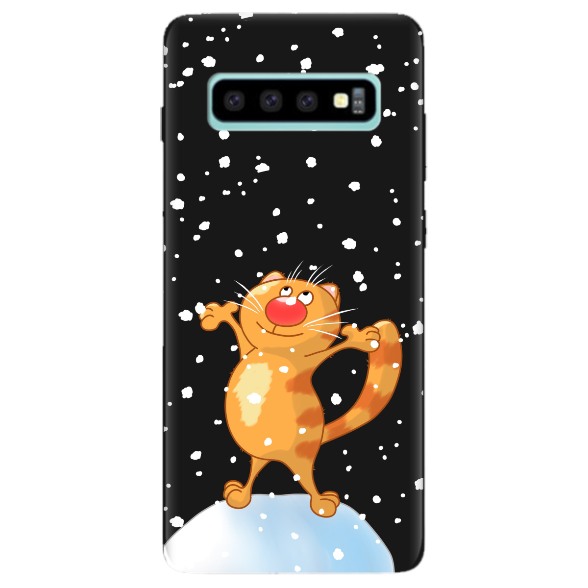 Чехол для Samsung Galaxy S10 Plus черный матовый soft touch Be Happy - фото 1 - Чехлы для телефонов