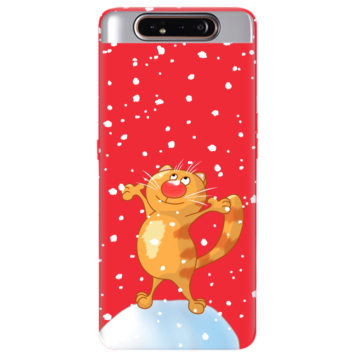 Чохол для Samsung Galaxy A80 яскраво-червоний матовий soft touch Be Happy - фото 1 - Чохли для телефонів