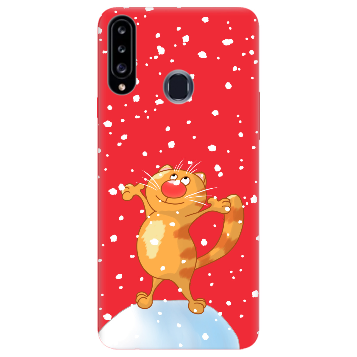 Чохол для Samsung Galaxy A20s яскраво-червоний матовий soft touch Be Happy - фото 1 Чохол для Samsung Galaxy A20s яскраво-червоний матовий soft touch Be Happy - фото 1 - Чохли для телефонів