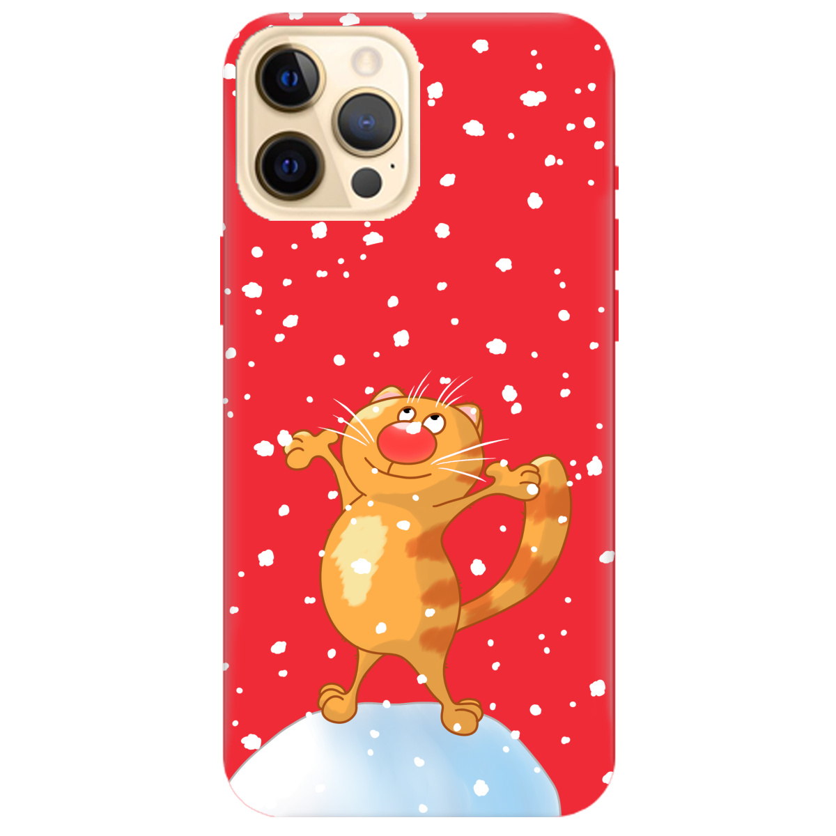 Чехол для Apple iPhone 12 Pro ярко-красный матовый soft touch Be Happy - фото 1 - Чехлы для телефонов