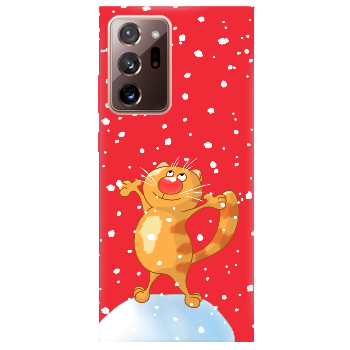 Чохол для Samsung Galaxy Note 20 Ultra яскраво-червоний матовий soft touch Be Happy - фото 1 - Чохли для телефонів