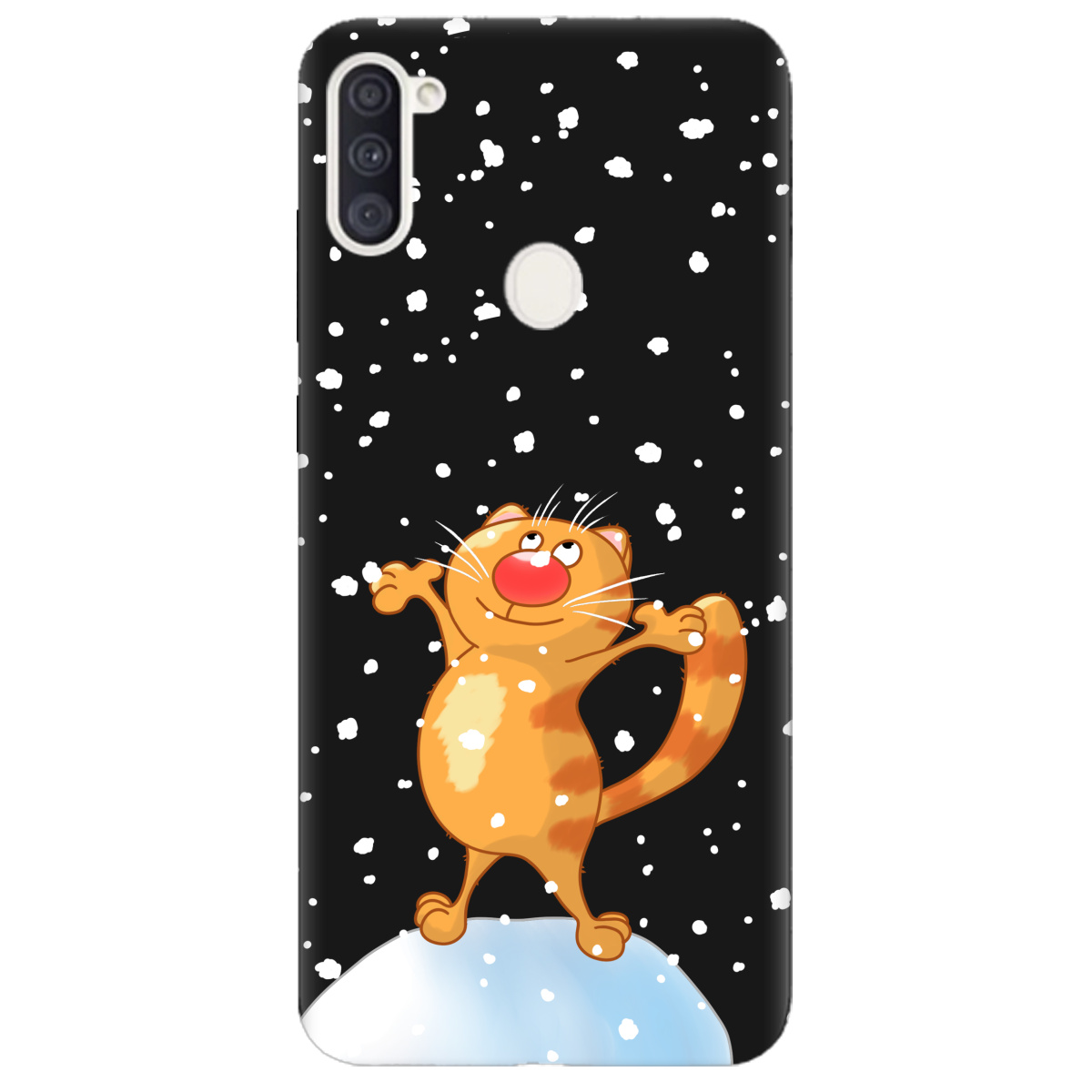 Чохол для Samsung Galaxy A11 чорний матовий soft touch Be Happy - фото 1 - Чохли для телефонів