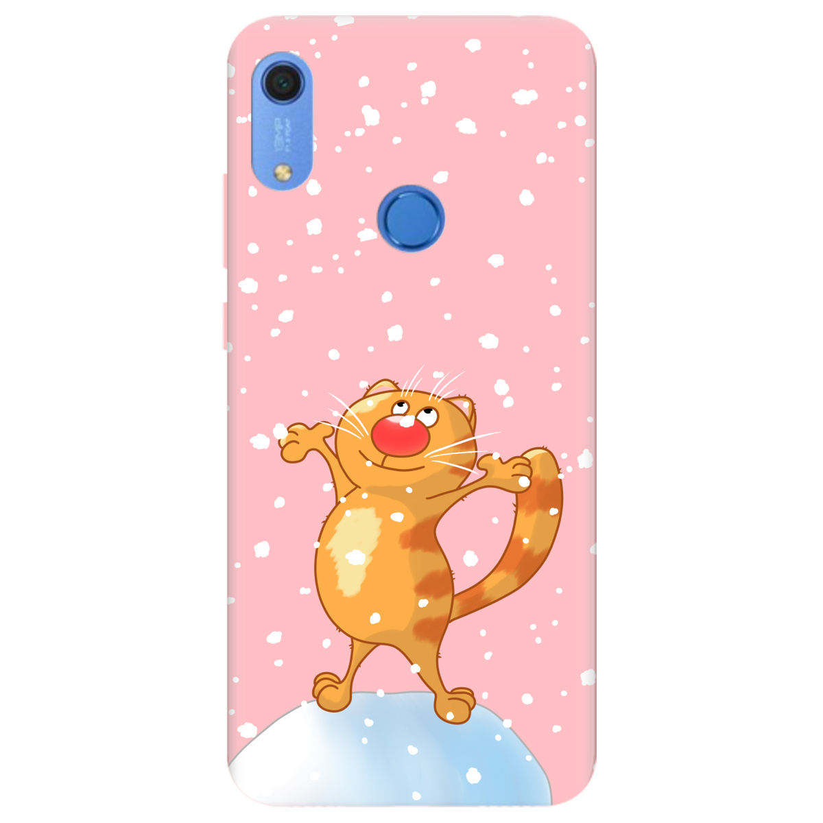 Чехол для Huawei Y6s нежно-розовый матовый soft touch Be Happy - фото 1 - Чехлы для телефонов