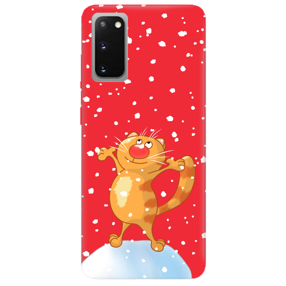 Чехол для Samsung Galaxy S20 ярко-красный матовый soft touch Be Happy - фото 1 Чехол для Samsung Galaxy S20 ярко-красный матовый soft touch Be Happy - фото 1 - Чехлы для телефонов