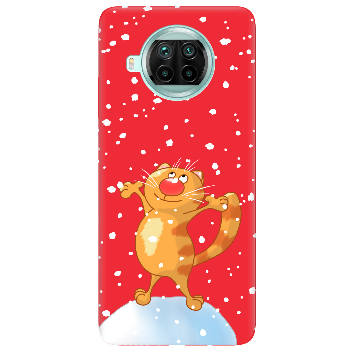 Чехол для Xiaomi Mi 10T Lite ярко-красный матовый soft touch Be Happy - фото 1 - Чехлы для телефонов