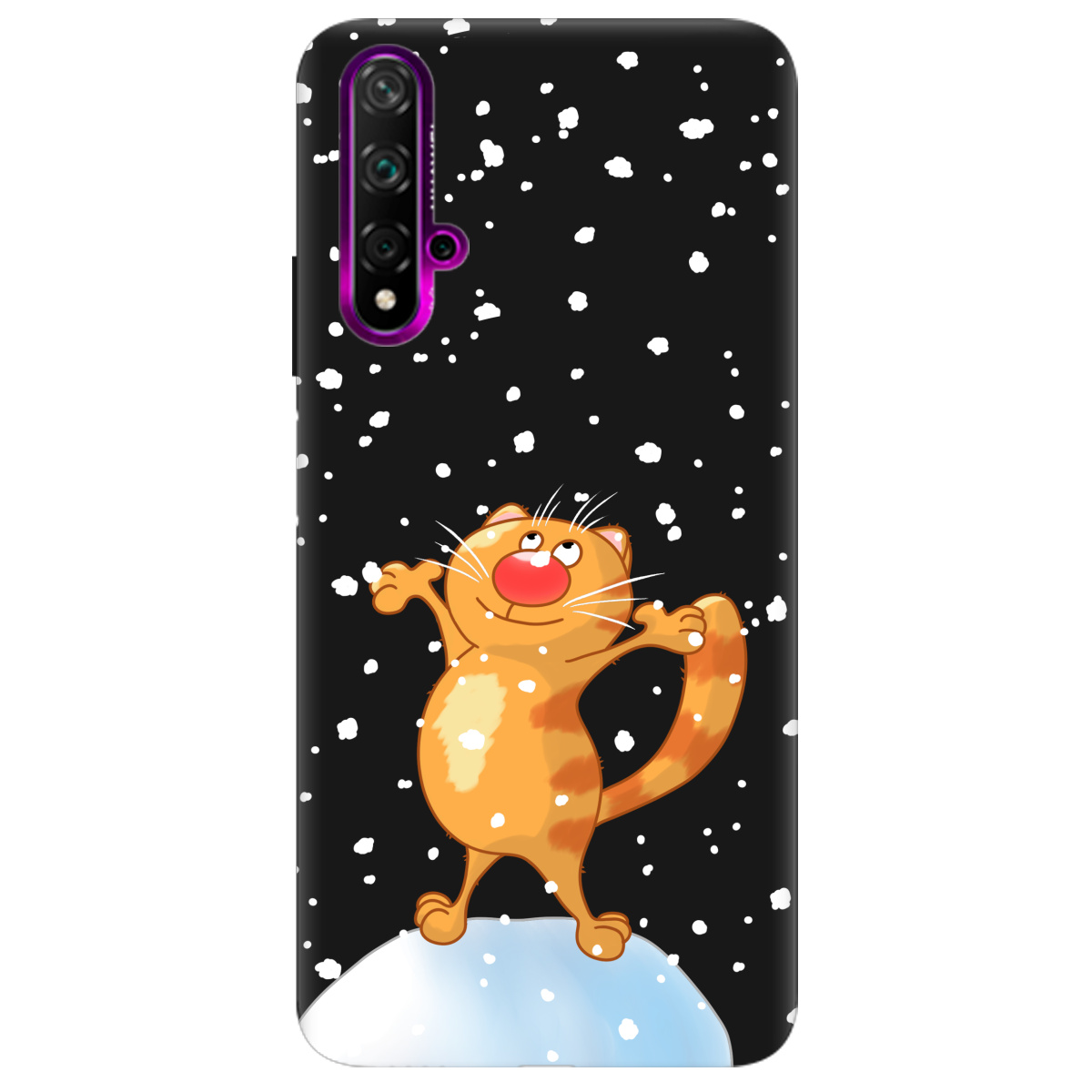 Чехол для Huawei Nova 5T черный матовый soft touch Be Happy - фото 1 - Чехлы для телефонов