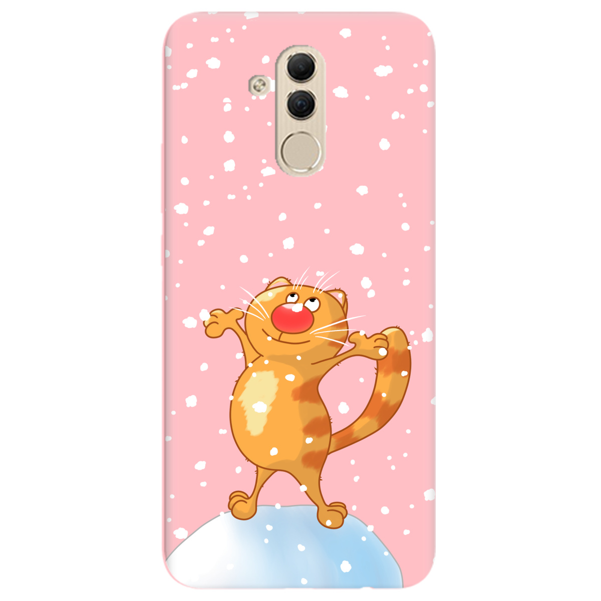 Чехол для Huawei Mate 20 Lite нежно-розовый матовый soft touch Be Happy - фото 1 - Чехлы для телефонов