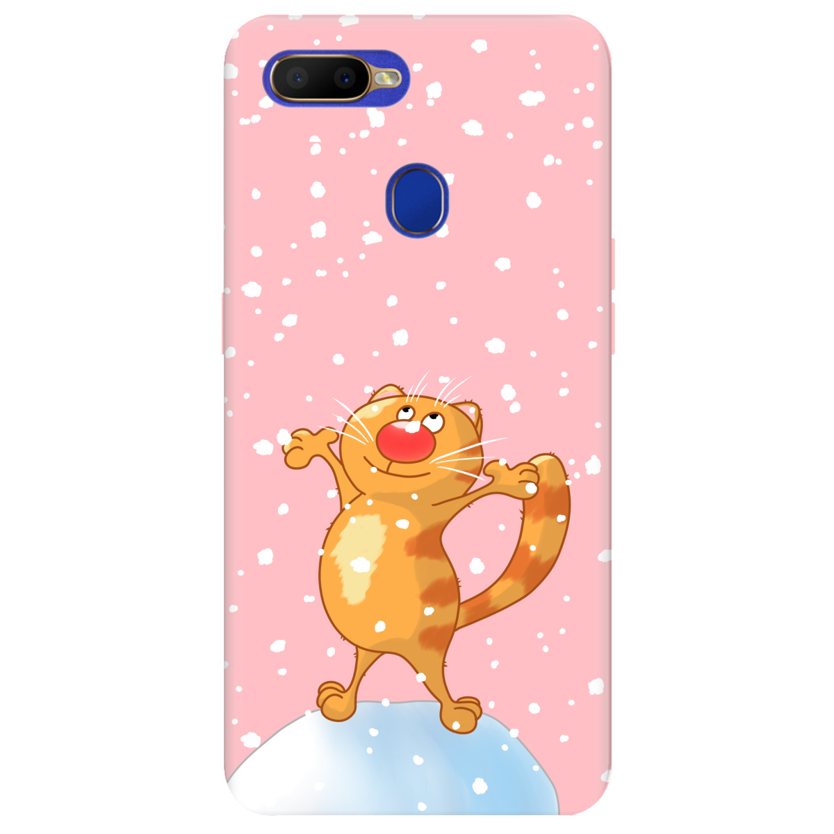 Чохол для Oppo A5s ніжно-рожевий матовий soft touch Be Happy - фото 1 - Чохли для телефонів