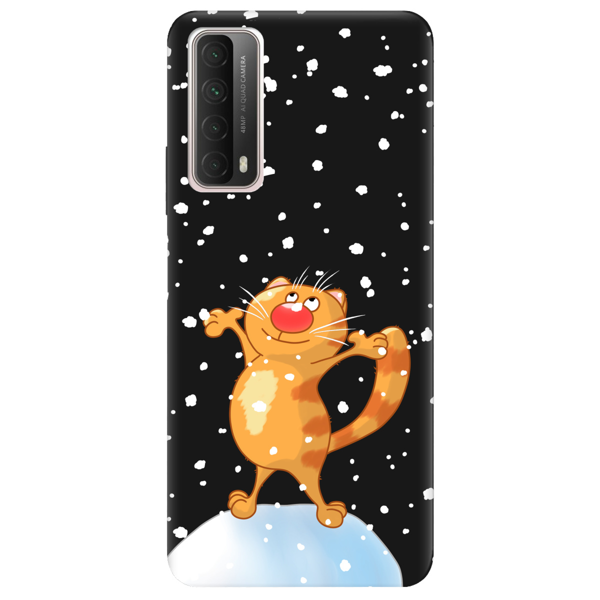 Чехол для Huawei P Smart 2021 черный матовый soft touch Be Happy - фото 1 - Чехлы для телефонов